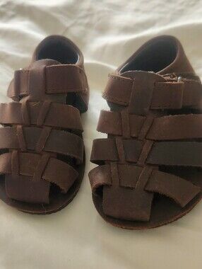 Brown Kids Woven Fisherman Sandals